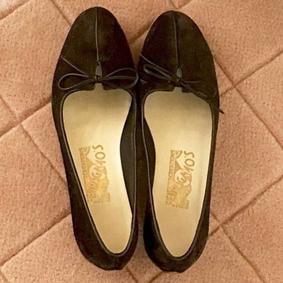 Salvatore Ferragamo Creations Ballet Flat CHERIE black SUEDE BALLET FLAT size 39 - Picture 11 of 13
